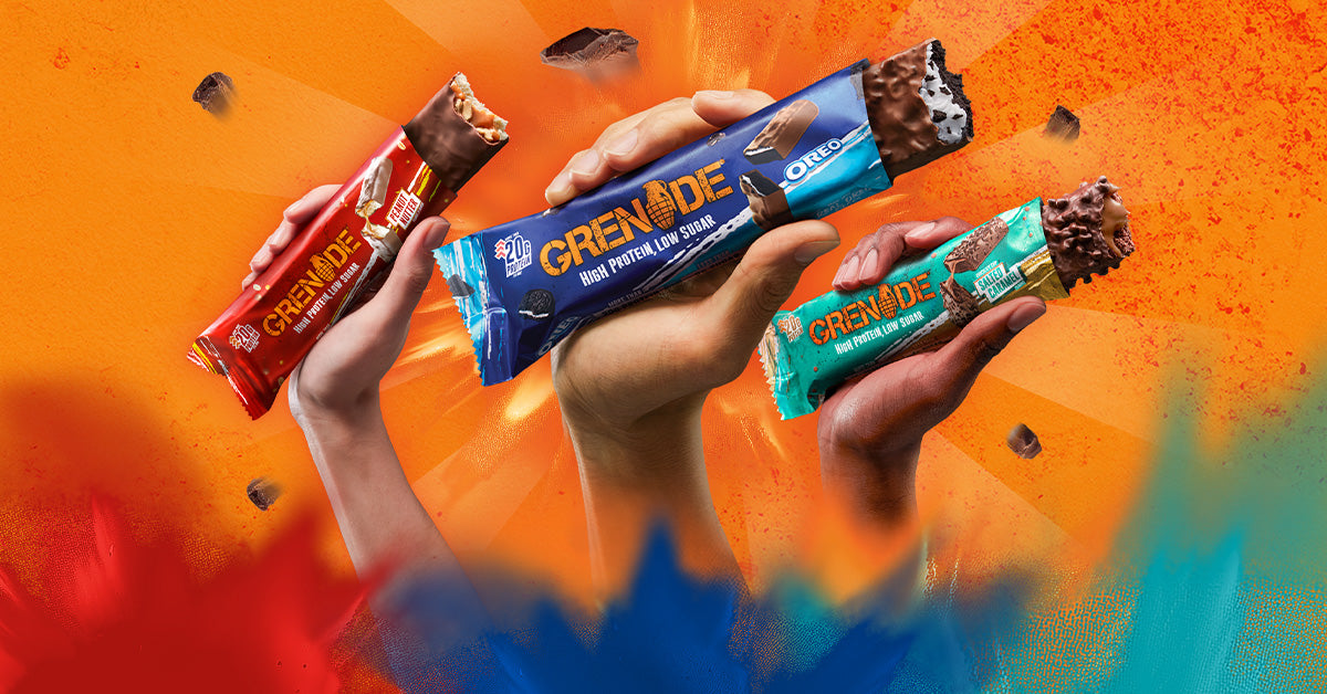 Grenade high-protein powder product banner