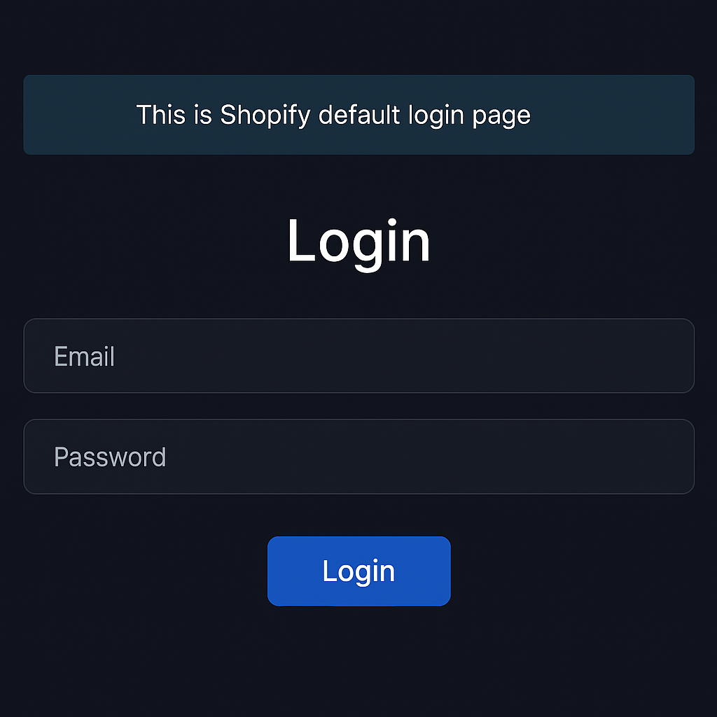 Shopify Login Screen