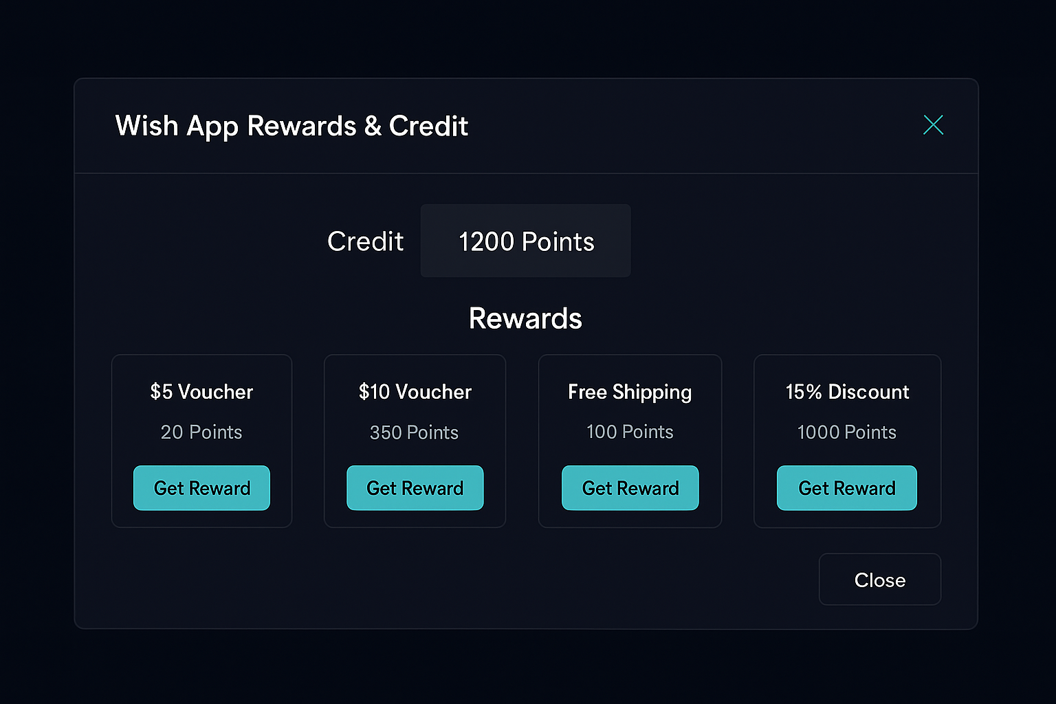 Rewards Modal